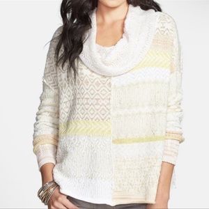 Free People Patchwork Poncho Sweater